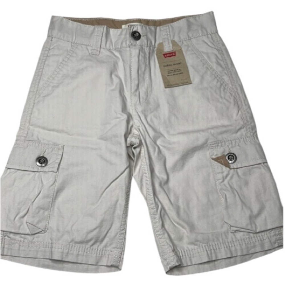 Levi Strauss & Co Boy Cargo Shorts 8 Reg Tan Pockets Belt Loops NWT